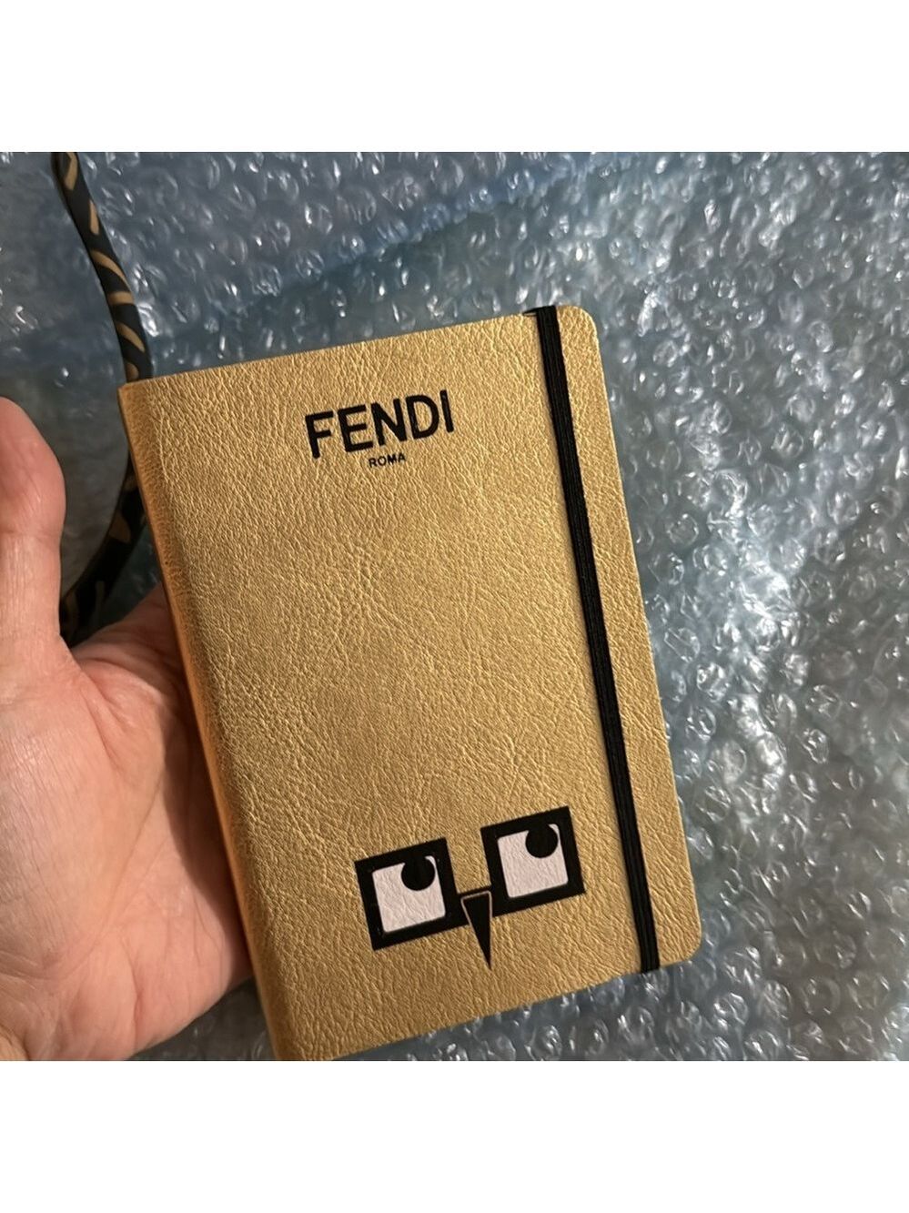 Fendi Gold Notebook with Black Band (no stickers)